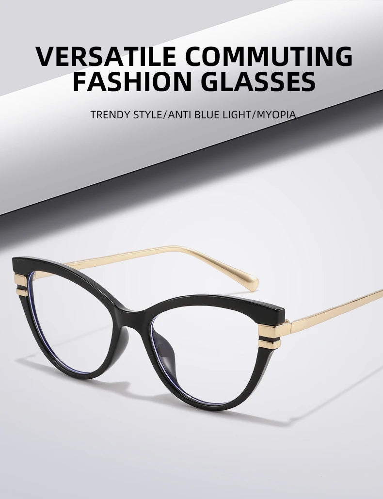 Chic retro cat-eye blue light glasses - retinosa