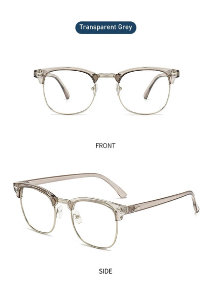 Retro Classic Half Frames Anti Blue Light Eyeglasses - retinosa