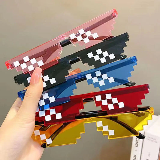 5Pcs Trick Toy Thug Life Pixel Mosaic Glasses