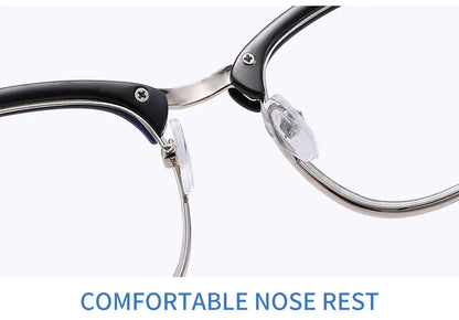 Retro Classic Half Frames Anti Blue Light Eyeglasses - retinosa