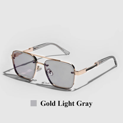 Ruiao Square Pilot Metal Gradient Luxury Sunglasses