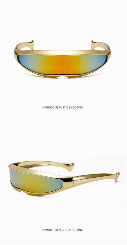 Futuristic One-piece Y2K Steampunk Sunglasses