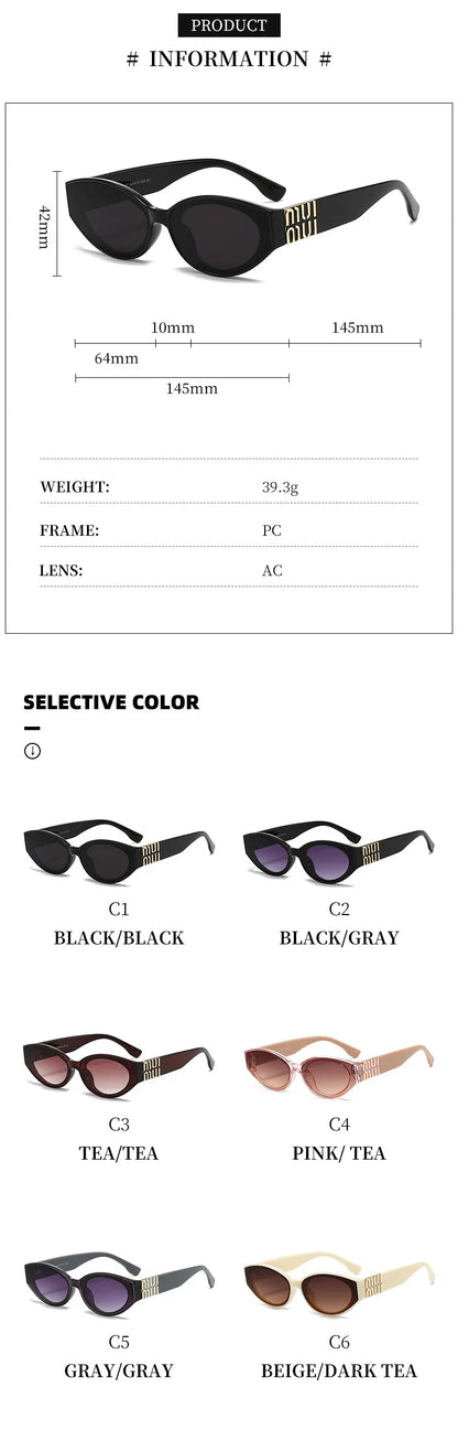 MUI Glamour Oval Cat Eyes Stylish Fashion Sunglasses