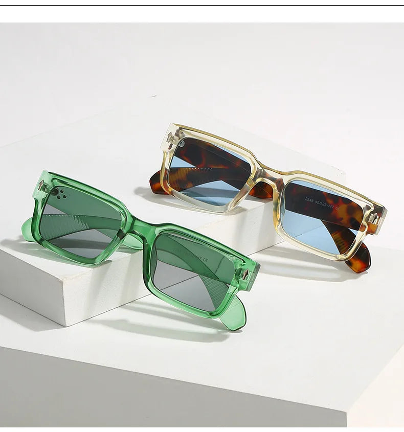 Classical Retro Square Rivet Sunglasses