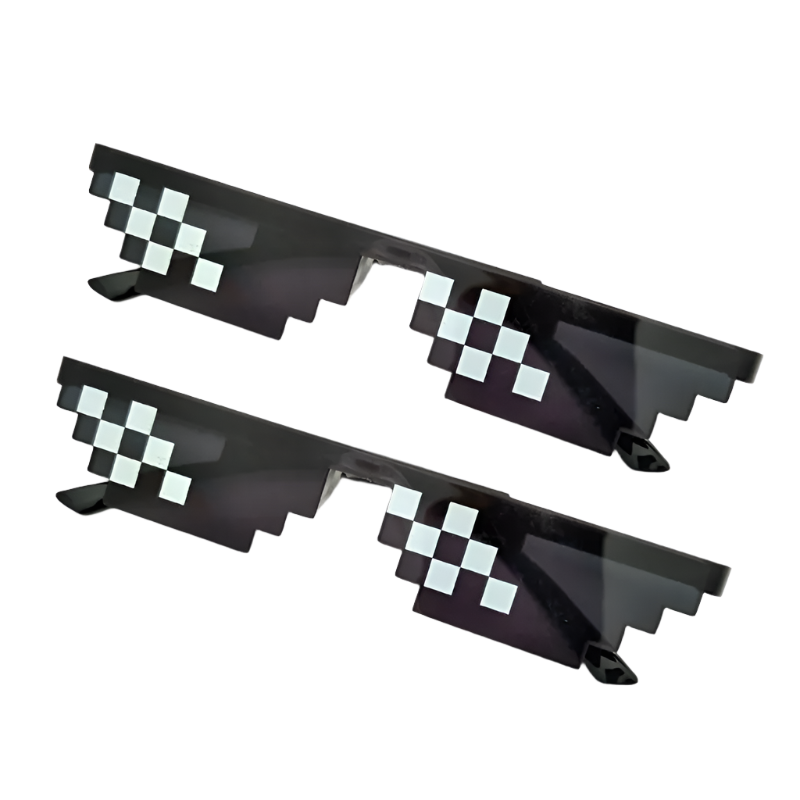2 pack mosaic pixelated sunglasses in retro party style