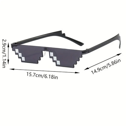 2Pcs Mosaic Pixelated Cool Party Vintage Shades