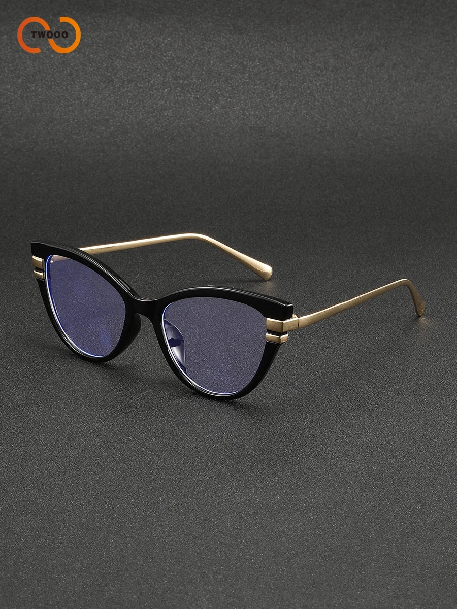 Chic retro cat-eye blue light glasses - retinosa
