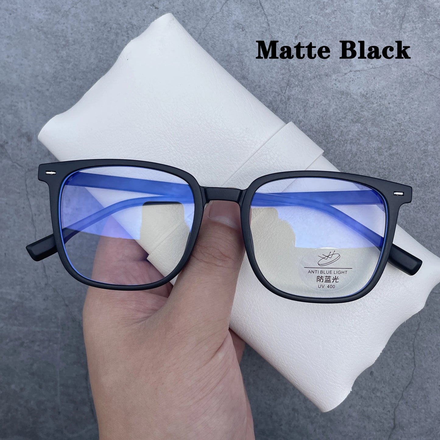 Black Anti-Blue Light Computer Unisex Square sunglasses
