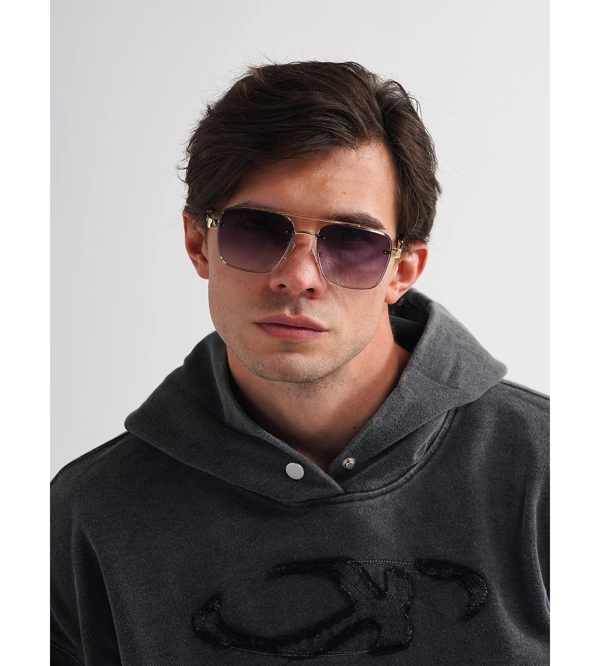 Ruiao Square Pilot Metal Gradient Luxury Sunglasses