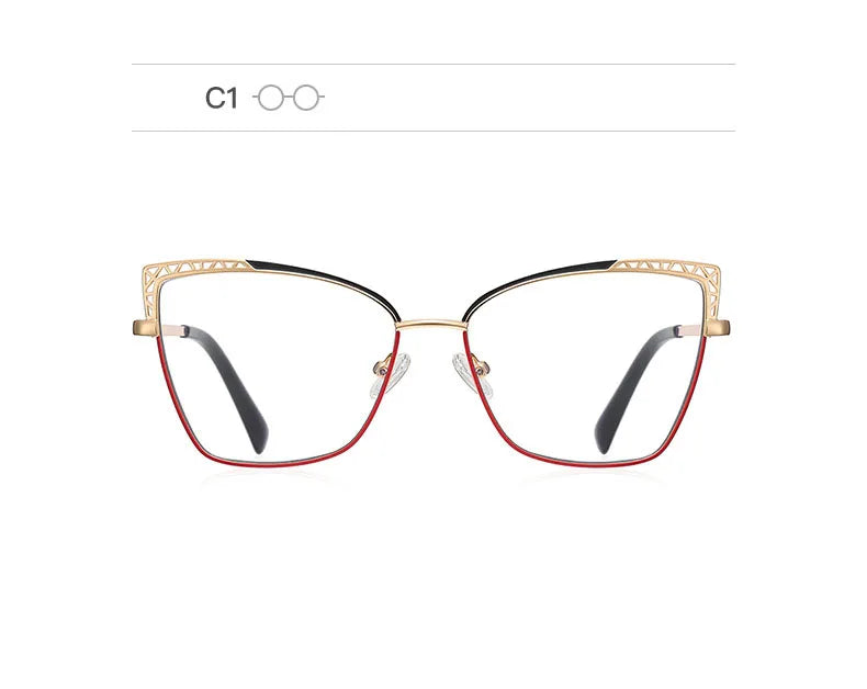 Cat-eye Anti-blue Light Glasses Metal Frame - retinosa