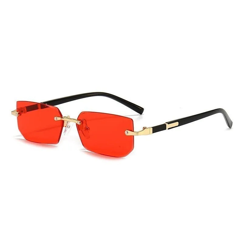 Frameless Luxury Trimmed Square Sunglasses