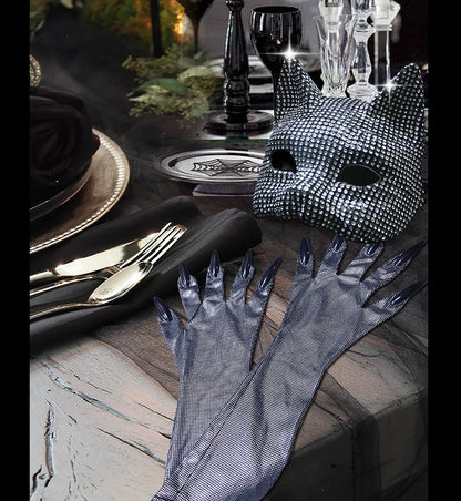 Sexy Cat Ear Bling Masks & Gloves