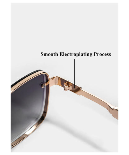 Ruiao Square Pilot Metal Gradient Luxury Sunglasses