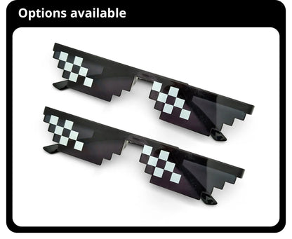 2Pcs Mosaic Pixelated Cool Party Vintage Shades