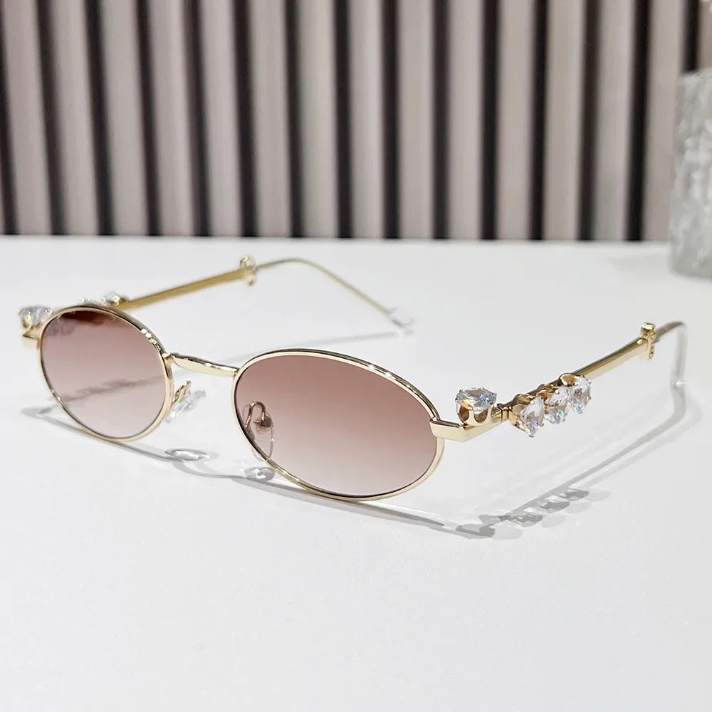 Metal Oval Frame Sunglasses Vintage Outdoor