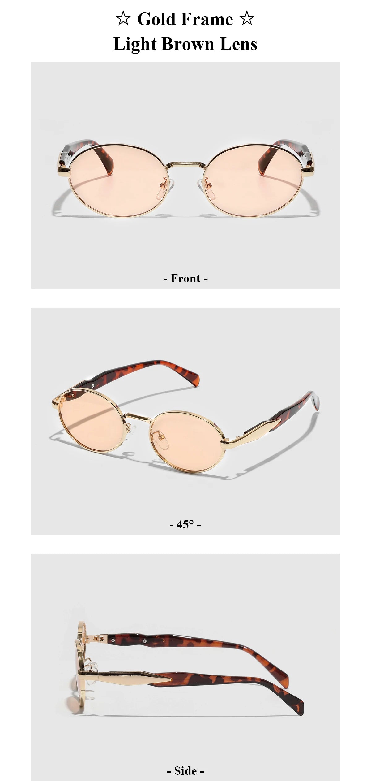 Luxury Metal Frame Cat Eye Oval Women's Sunglasses