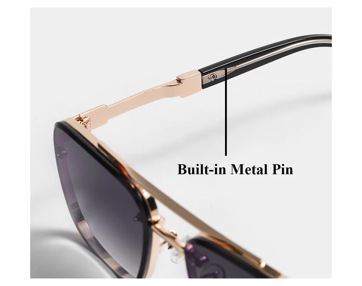 Ruiao Square Pilot Metal Gradient Luxury Sunglasses