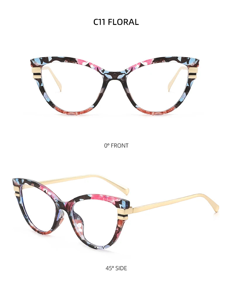 Chic retro cat-eye blue light glasses - retinosa