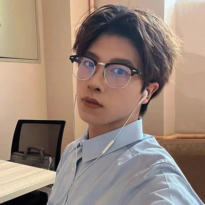 Retro Classic Half Frames Anti Blue Light Eyeglasses - retinosa