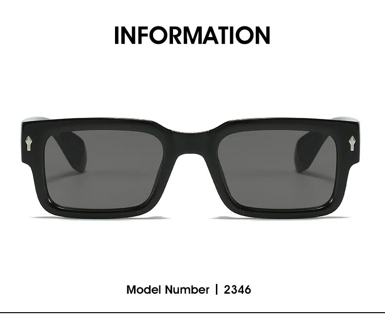 Classical Retro Square Rivet Sunglasses
