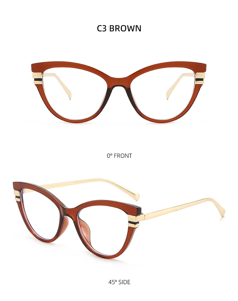 Chic retro cat-eye blue light glasses - retinosa