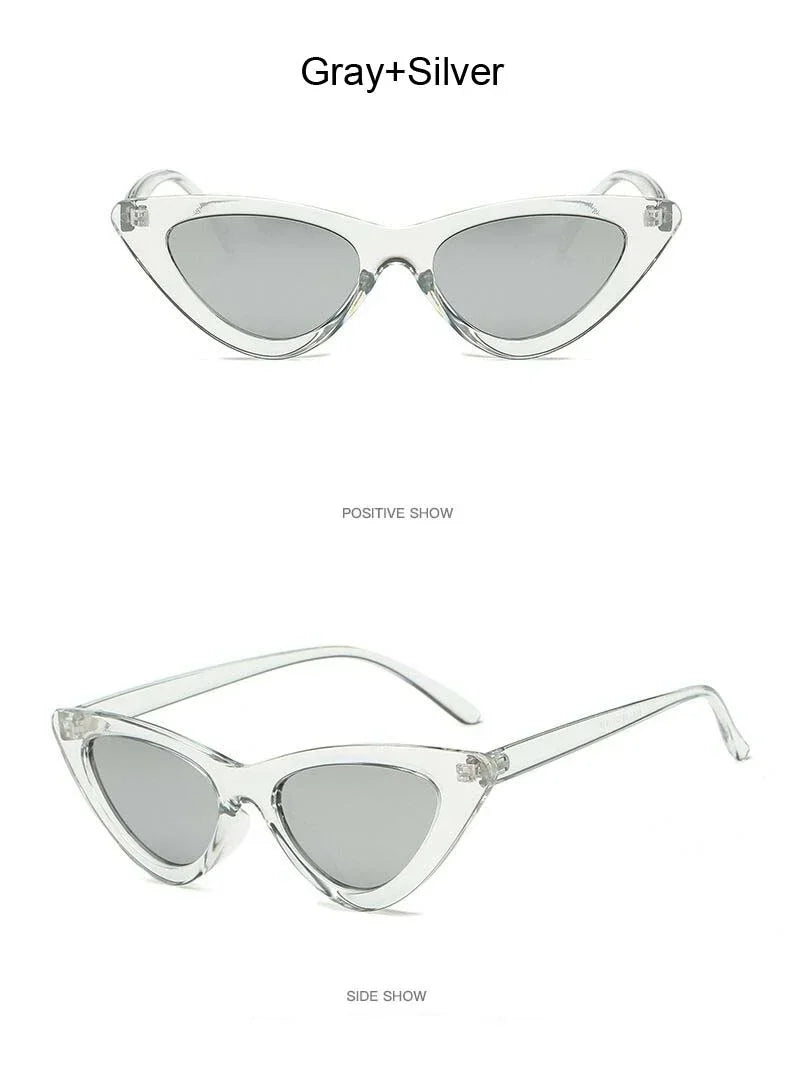 Sexy White Triangle Vintage Cat Eye Sunglasses - retinosa