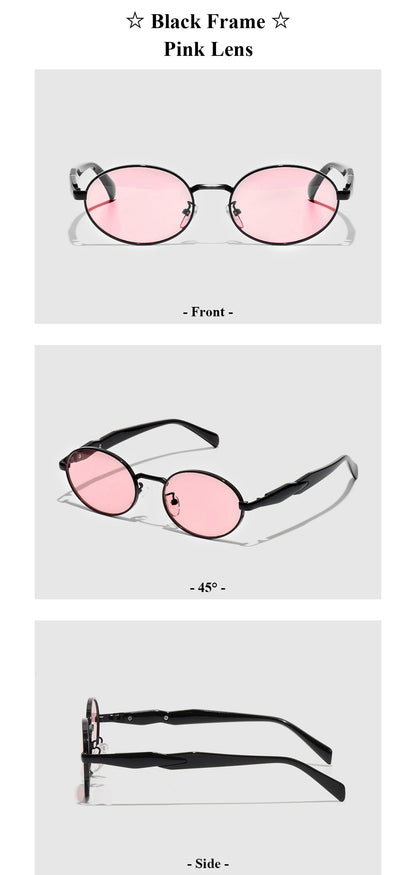 Luxury Metal Frame Cat Eye Oval Women's Sunglasses