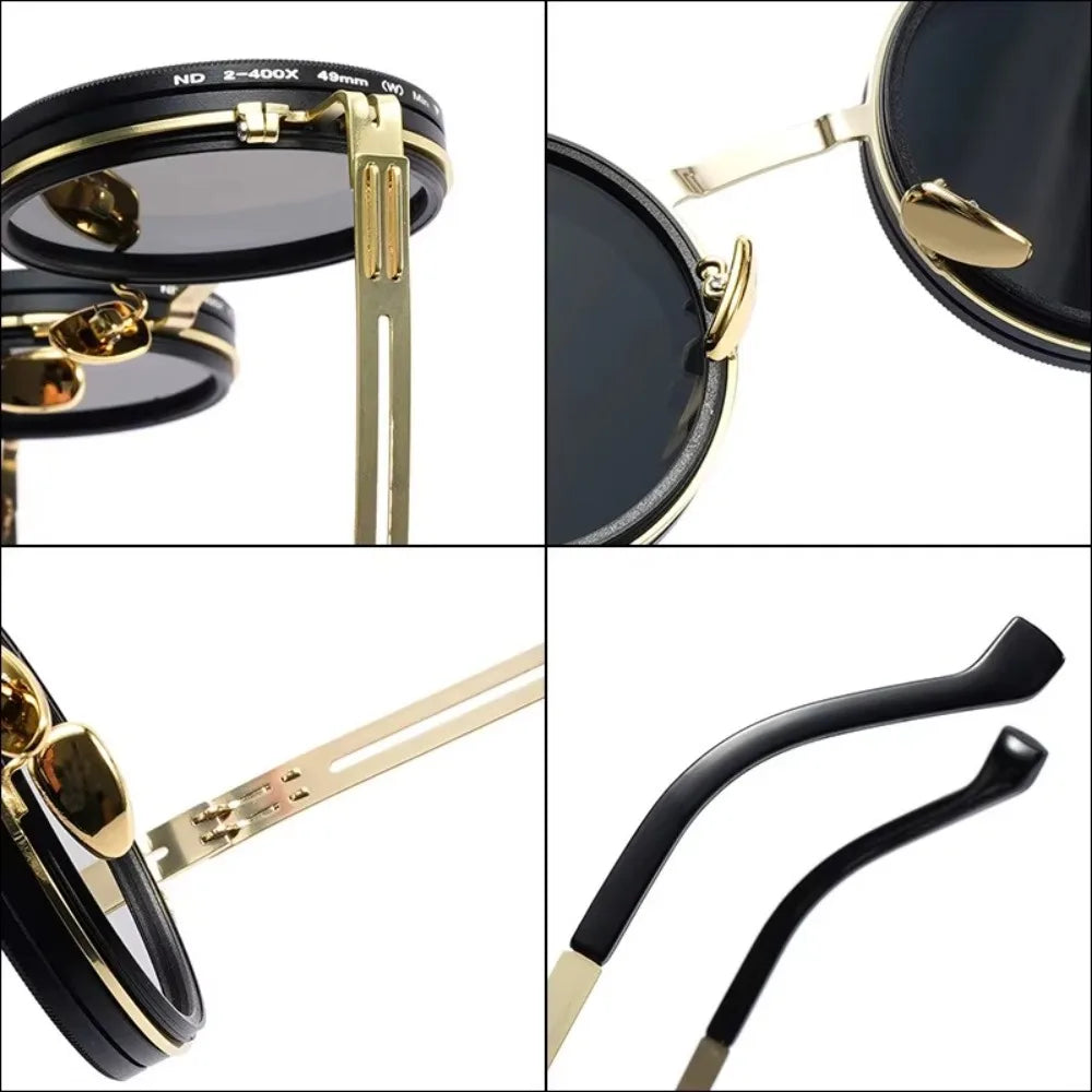 ND2-400 Adjustable Round Dimming Polarized Glasses