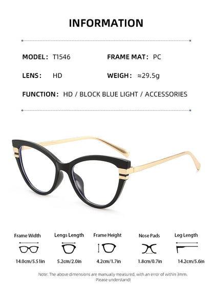 Chic retro cat-eye blue light glasses - retinosa