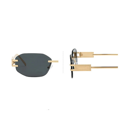 Retro Frameless Trendy Fashion Brand Sun Glasses