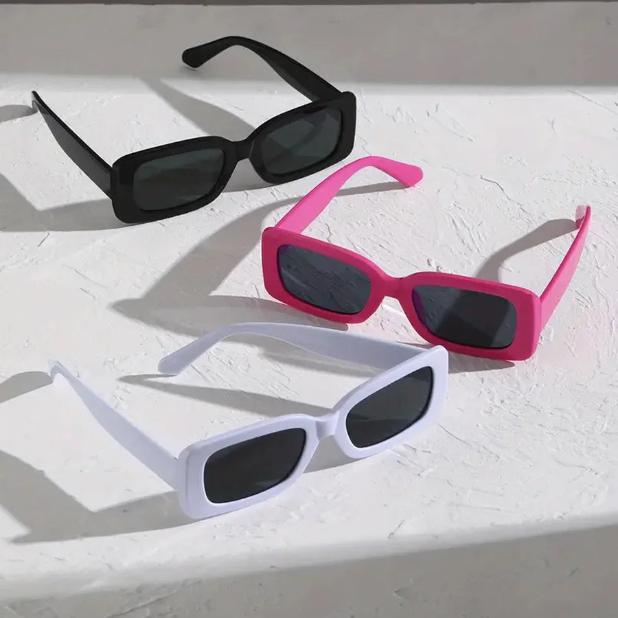 3PCS Y2K Hip Hop Vacation Square fashion Glasses