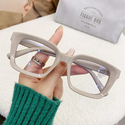Oversized Square Anti-Blue Light Transparent Frame for Myopia Sunglasses