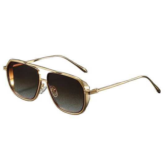 Metallic Pilot Frame Casual Gradient Premium Sunglasses - retinosa