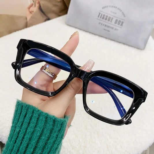 Oversized Square Anti-Blue Light Transparent Frame for Myopia Sunglasses