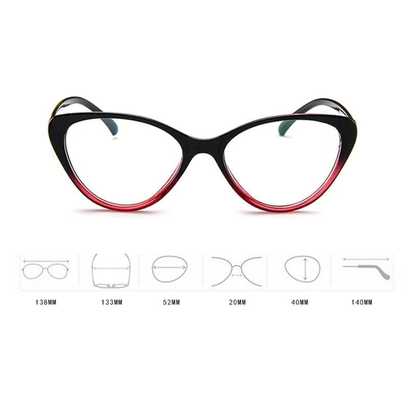 Fashion Cat Eye Female Eyewear Glasses - retinosa
