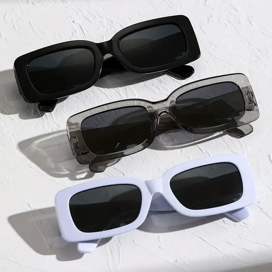 3PCS Y2K Hip Hop Vacation Square fashion Glasses