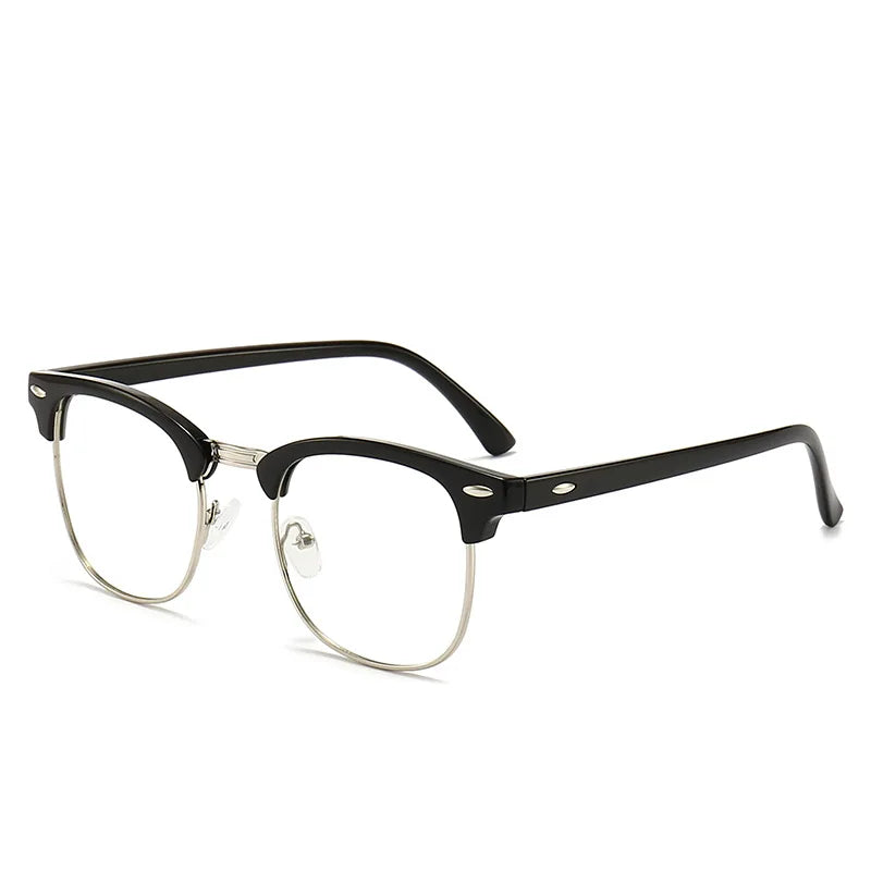 Retro Classic Half Frames Anti Blue Light Eyeglasses - retinosa