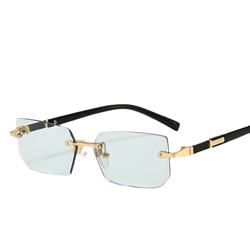 Frameless Luxury Trimmed Square Sunglasses
