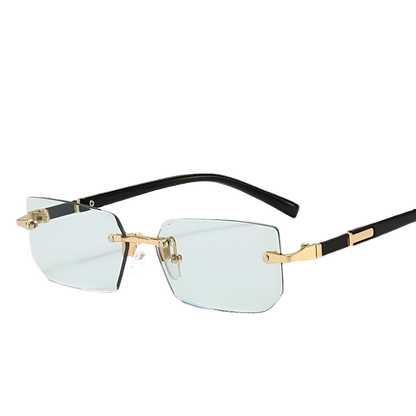 Frameless Luxury Trimmed Square Sunglasses