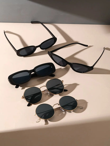 5PCS Unisex Metal Plastic Street Fashion Sunglasses