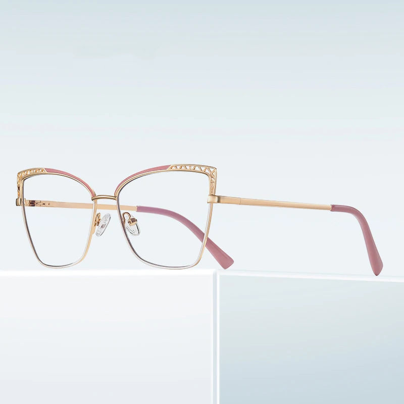 Cat-eye Anti-blue Light Glasses Metal Frame - retinosa