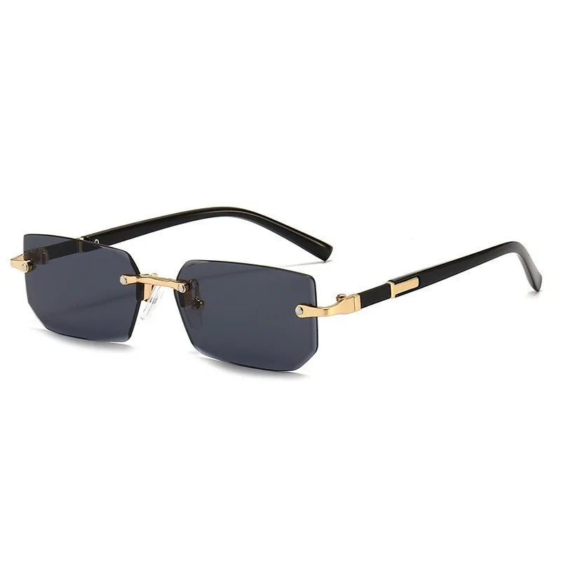 Frameless Luxury Trimmed Square Sunglasses