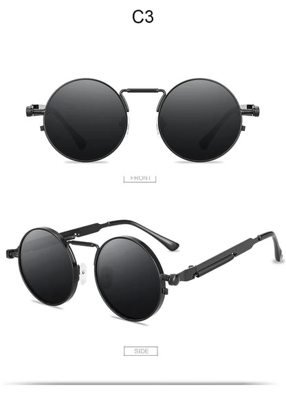 Retro Round Men Punk Style Sunglasses