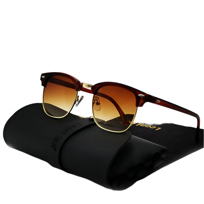 Semi-Rimless Retro Sunglasses