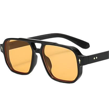 Retro Double Bridge Square Sunglasses