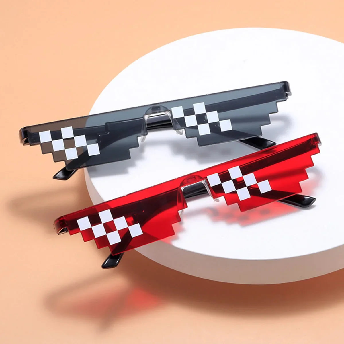 5Pcs Trick Toy Thug Life Pixel Mosaic Glasses