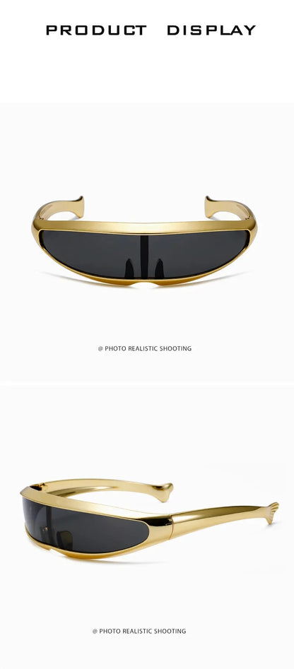 Futuristic One-piece Y2K Steampunk Sunglasses