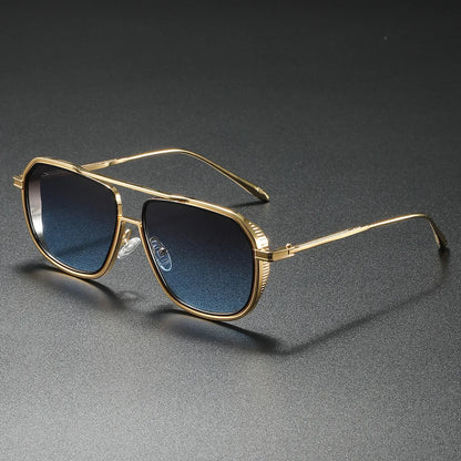 Metallic Pilot Frame Casual Gradient Premium Sunglasses