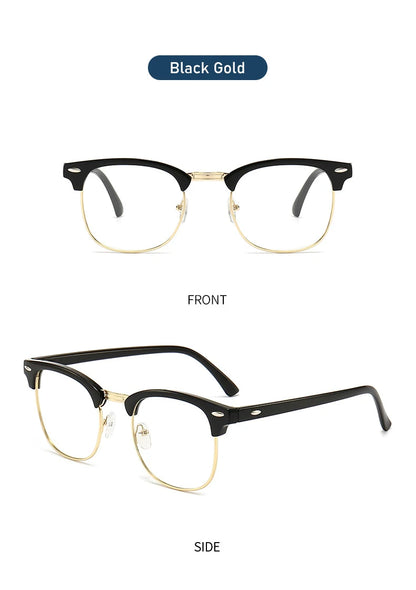 Retro Classic Half Frames Anti Blue Light Eyeglasses - retinosa