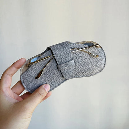 Portable Soft Leather Glasses Case